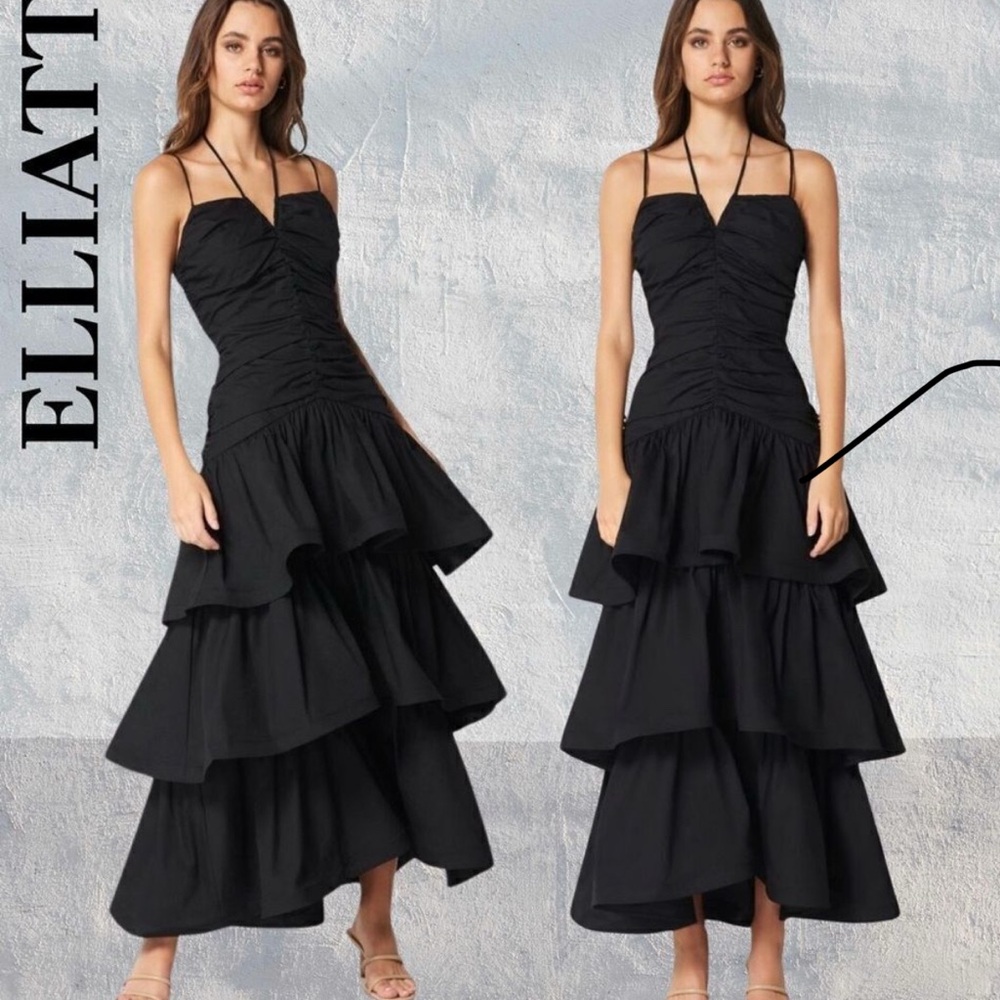 Anthropologie Elliatt Black Aspen Maxi Dress Size M BNWT